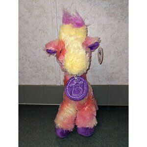 Adventure planet tye dye Brights Giraffe plush Rainbow Stuffed animal Tags 14 in